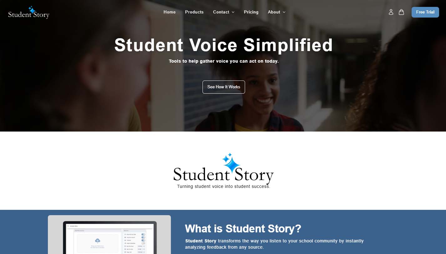 Student Story dashboard for collecting and analyzing student voice in schools